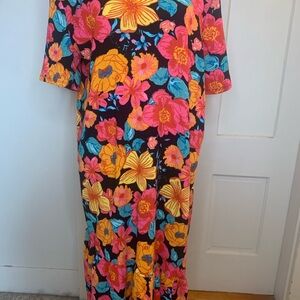 Zara Trafaluc asymmetrical floral dress size large